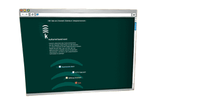 Diese Grafik zeigt das Bild der von uns gestalteten Homepage des Kulturverbundes-Nord.